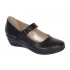 Pantofi dama casual negri din piele naturala cu bareta P38NTPN
