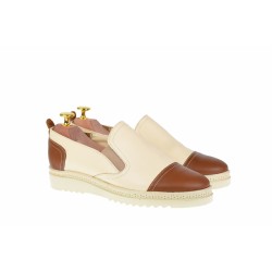 Pantofi dama casual din piele naturala cu elastic - Cod: P39MBEJ