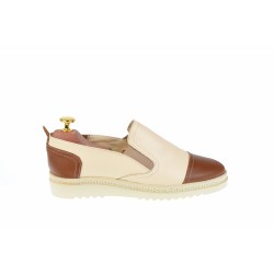 Pantofi dama casual din piele naturala cu elastic - Cod: P39MBEJ
