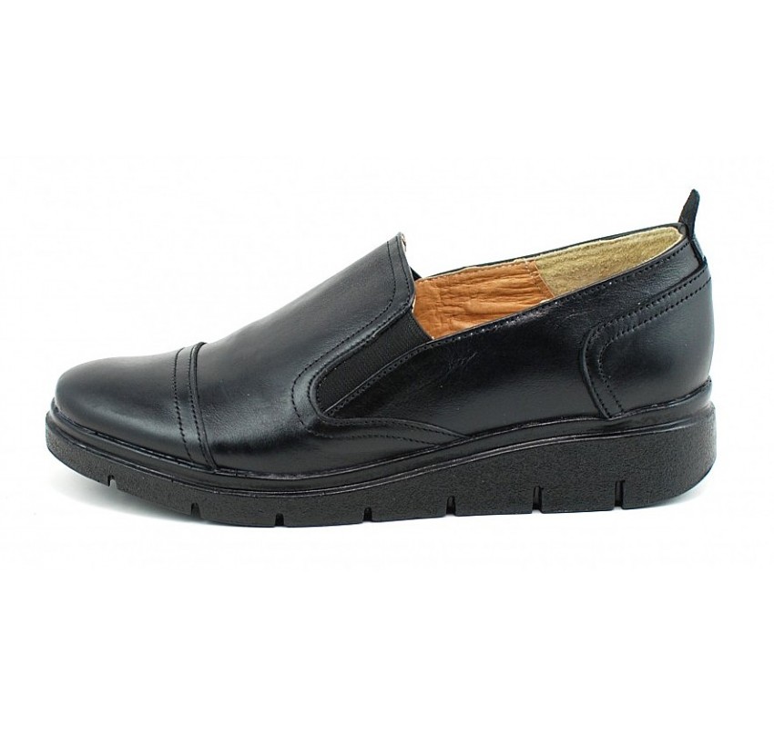 Pantofi dama casual din piele naturala cu platforme de 3cm - Model P39N