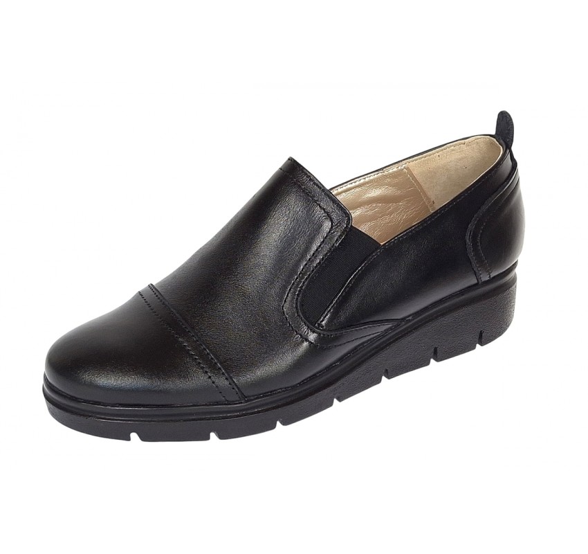 Pantofi dama casual din piele naturala cu platforme de 3cm - Model P39N