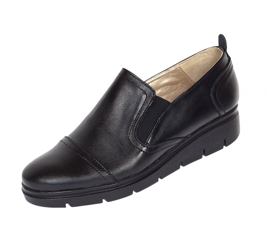 Pantofi dama casual din piele naturala cu platforme de 3cm - Model P39N