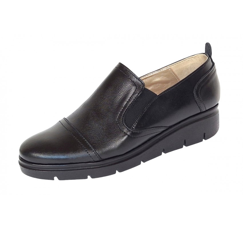 Pantofi dama casual din piele naturala cu platforme de 3cm - Model P39N