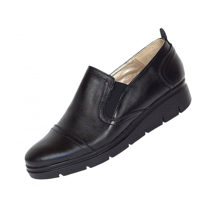 Pantofi dama casual din piele naturala cu platforme de 3cm - Model P39N