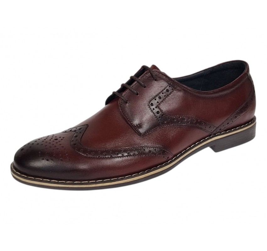Marimea 41 Pantofi barbati din piele naturala Bordeaux P500VIS