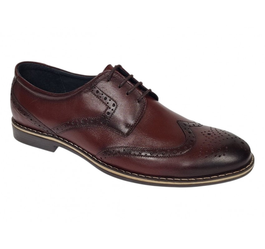 Marimea 41 Pantofi barbati din piele naturala Bordeaux P500VIS