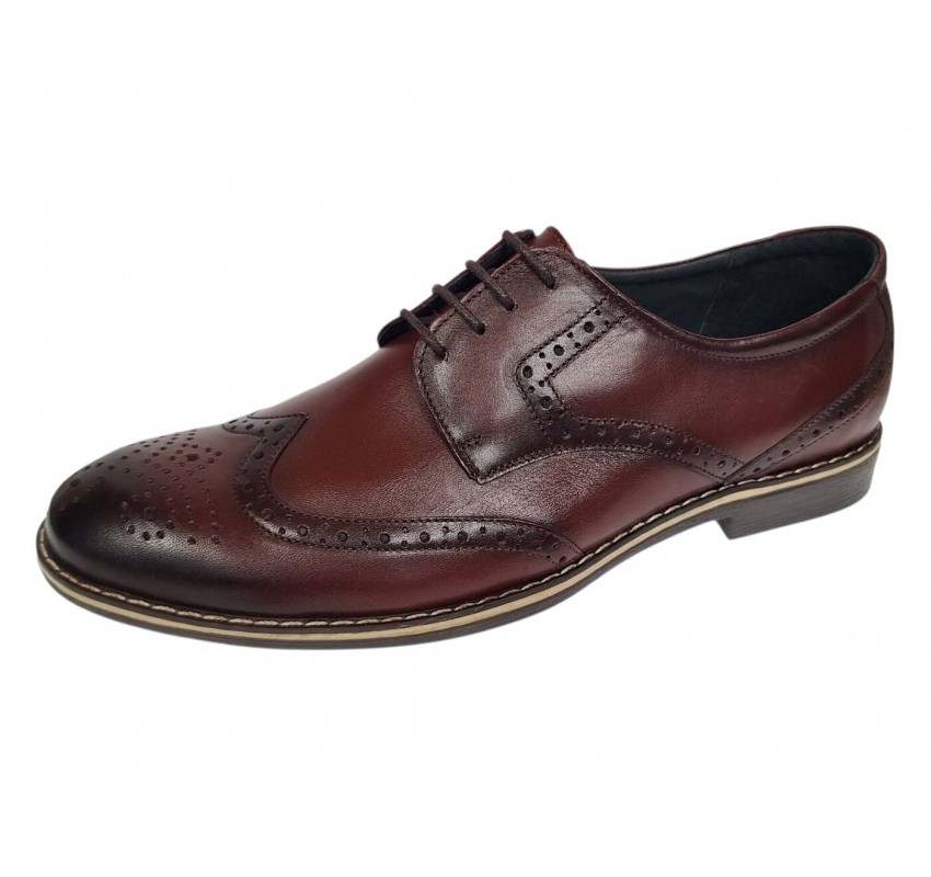 Marimea 41 Pantofi barbati din piele naturala Bordeaux P500VIS