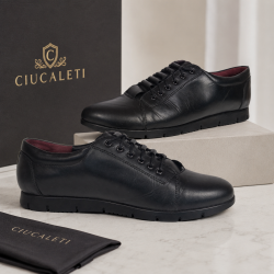 Pantofi dama casual din piele naturala cu siret P502NBX