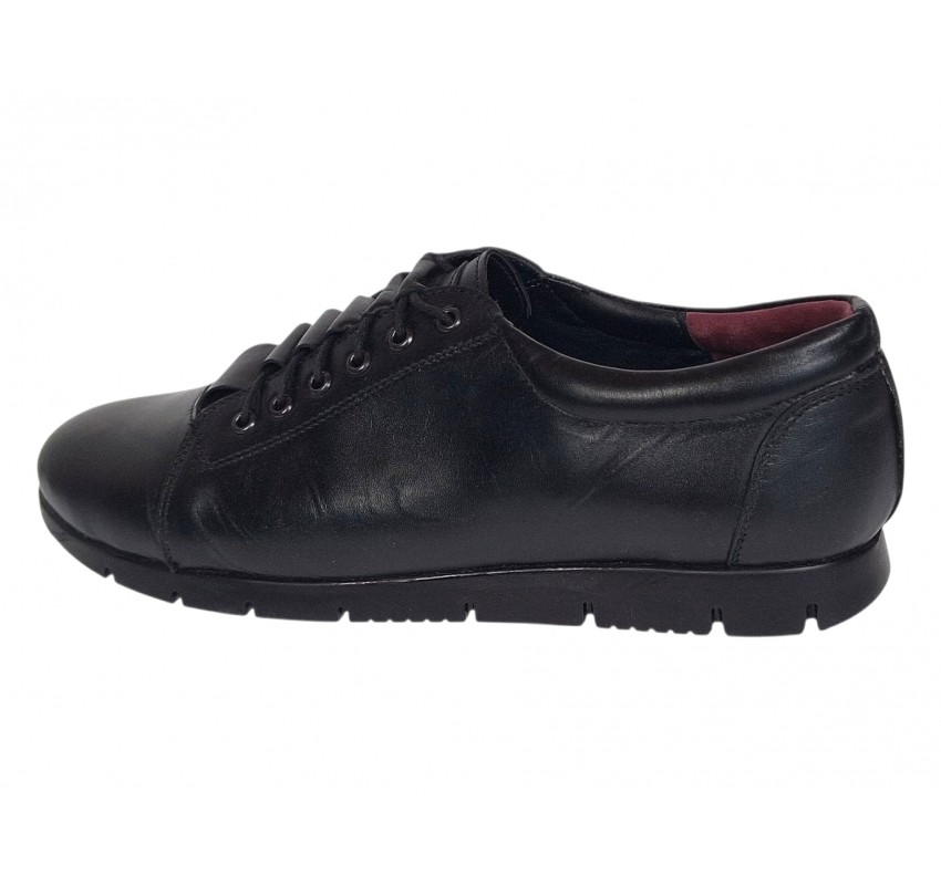 Pantofi dama casual din piele naturala cu siret P502NBX