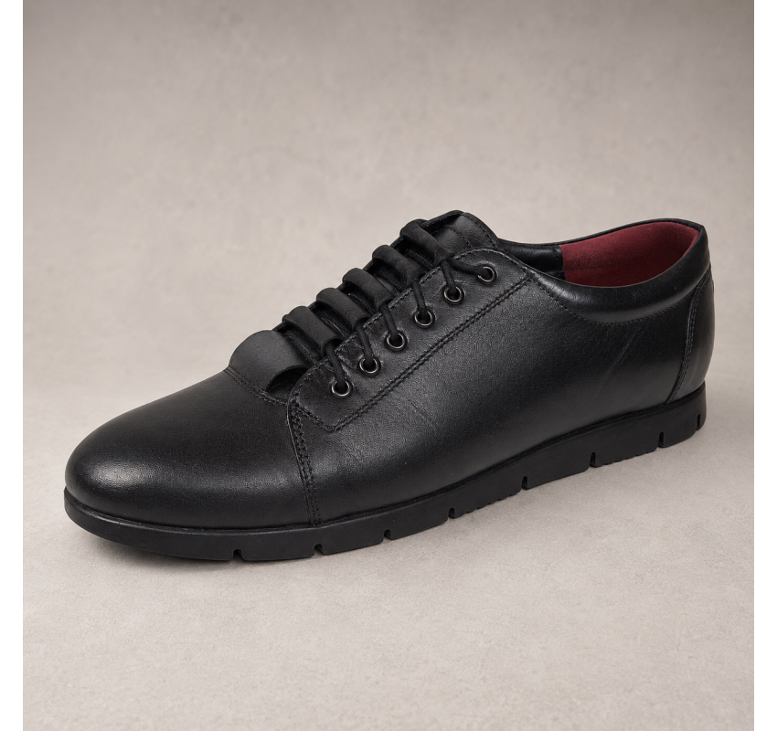Pantofi dama casual din piele naturala cu siret P502NBX