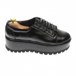 Pantofi dama  casual, platforme de 4 cm, negru - P502N