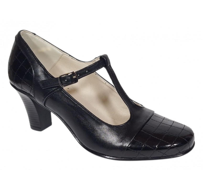 Marimea 37, 40 Pantofi dama negri din piele naturala, eleganti P50N