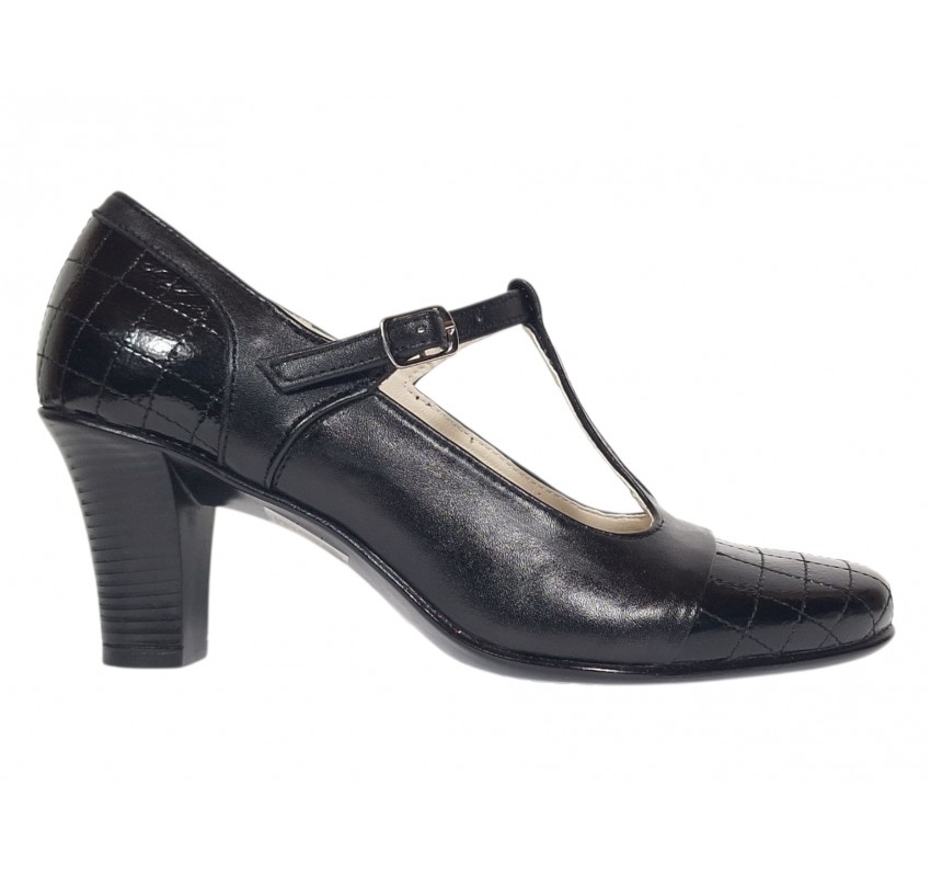 Marimea 37, 40 Pantofi dama negri din piele naturala, eleganti P50N