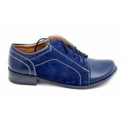 Marimea 35 Pantofi dama casual din piele naturala box cu piele intoarsa - P53BLVELBOX