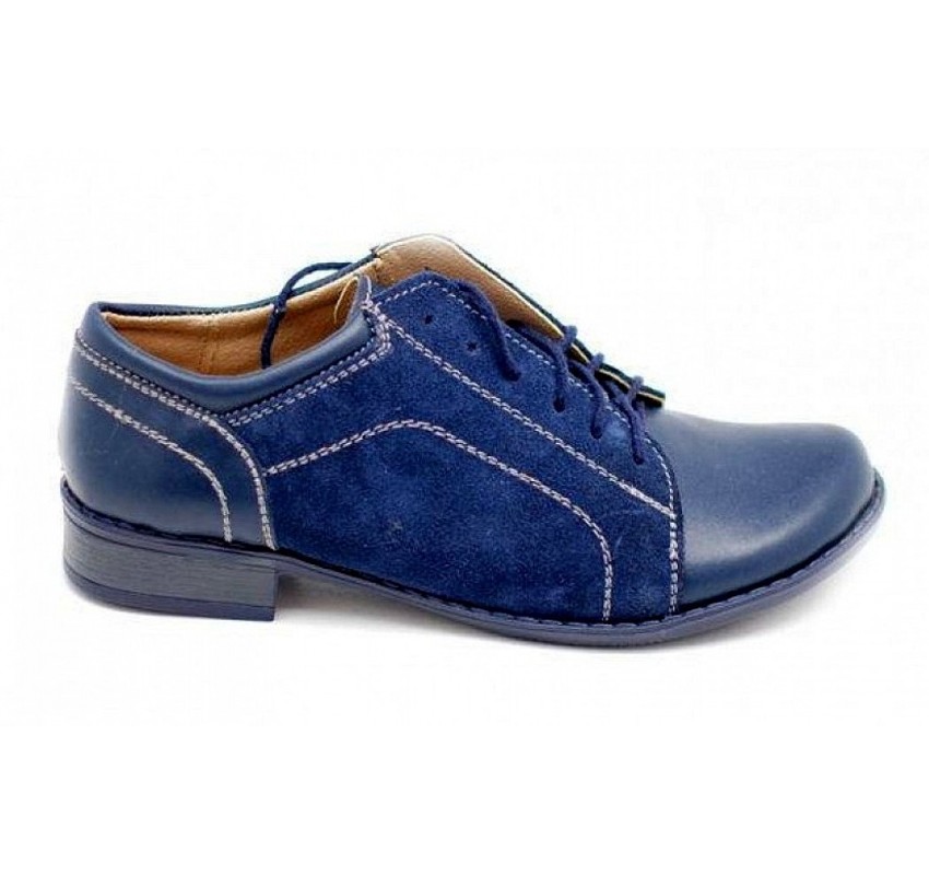 Marimea 35 Pantofi dama casual din piele naturala box cu piele intoarsa - P53BLVELBOX
