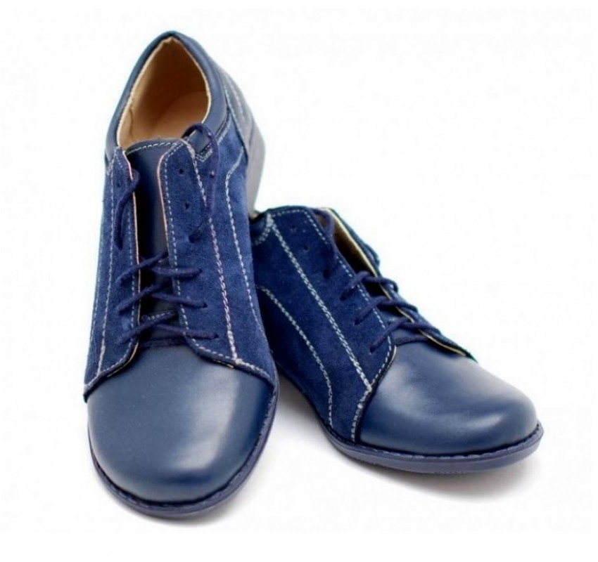 Marimea 35 Pantofi dama casual din piele naturala box cu piele intoarsa - P53BLVELBOX
