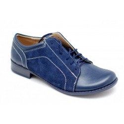 Marimea 35 Pantofi dama casual din piele naturala box cu piele intoarsa - P53BLVELBOX