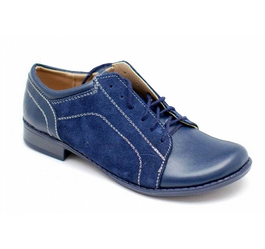 Marimea 35 Pantofi dama casual din piele naturala box cu piele intoarsa - P53BLVELBOX