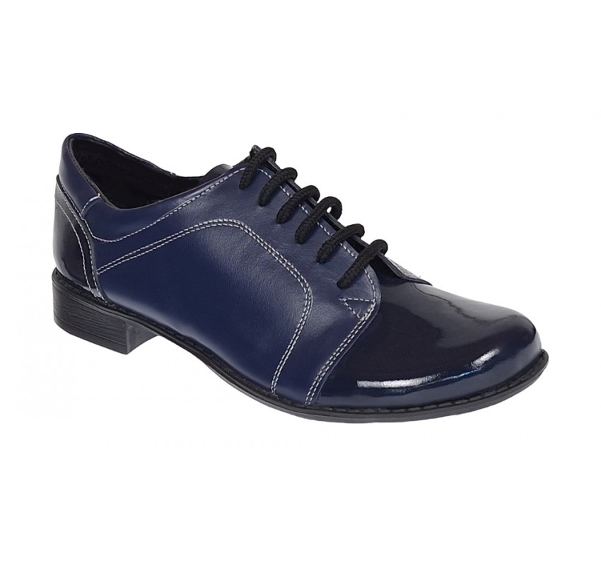 Pantofi dama casual din piele naturala box lac Bleumarin P53LACBL Pantofi dama casual din piele naturala box lac Bleumarin P53LACBL