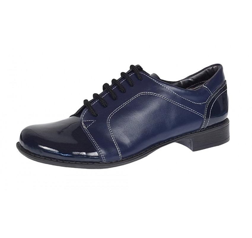 Pantofi dama casual din piele naturala box lac Bleumarin P53LACBL Pantofi dama casual din piele naturala box lac Bleumarin P53LACBL