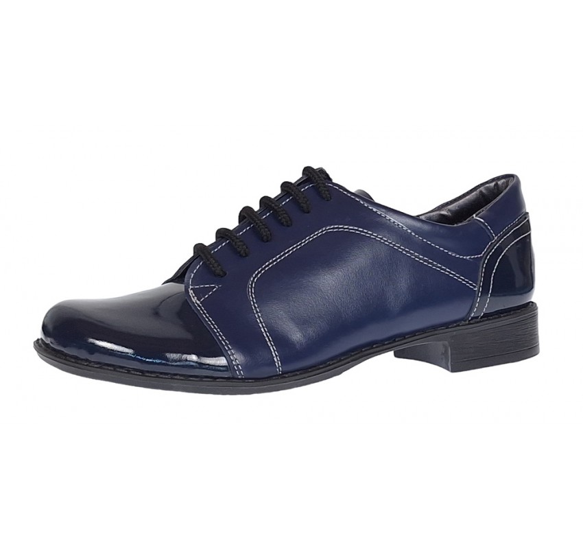 Pantofi dama casual din piele naturala box lac Bleumarin P53LACBL Pantofi dama casual din piele naturala box lac Bleumarin P53LACBL