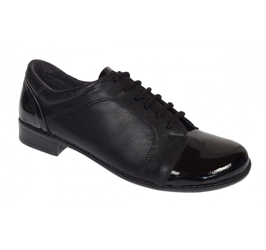 Pantofi dama casual din piele naturala box Negru Lac P53LACN Pantofi dama casual din piele naturala box Negru Lac P53LACN