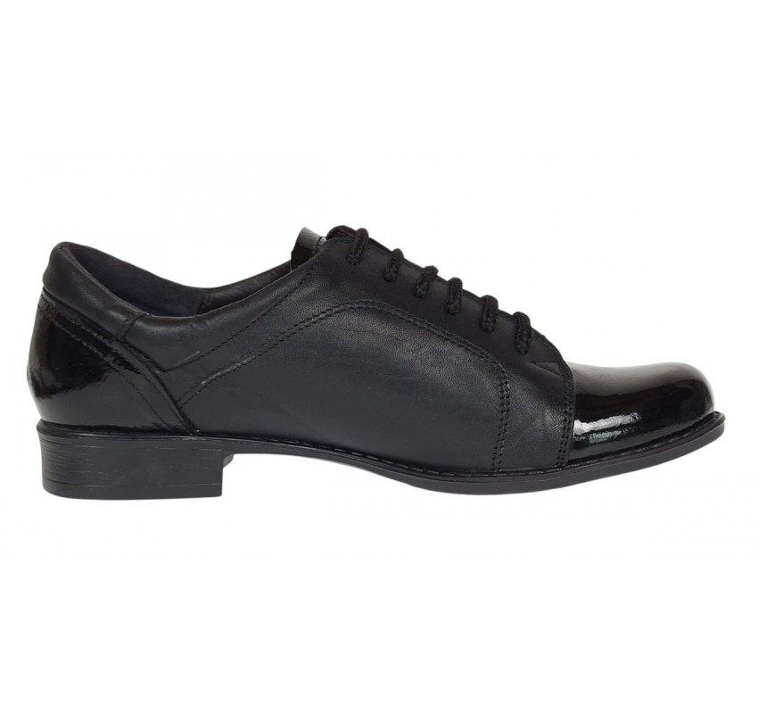 Pantofi dama casual din piele naturala box Negru Lac P53LACN Pantofi dama casual din piele naturala box Negru Lac P53LACN