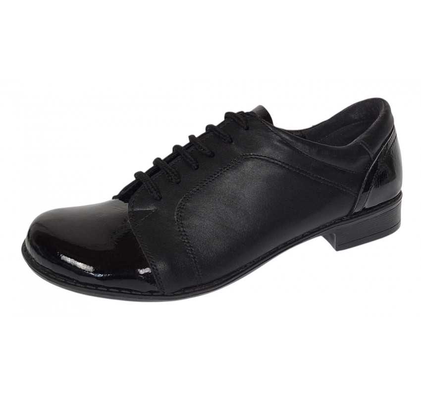 Pantofi dama casual din piele naturala box Negru Lac P53LACN Pantofi dama casual din piele naturala box Negru Lac P53LACN