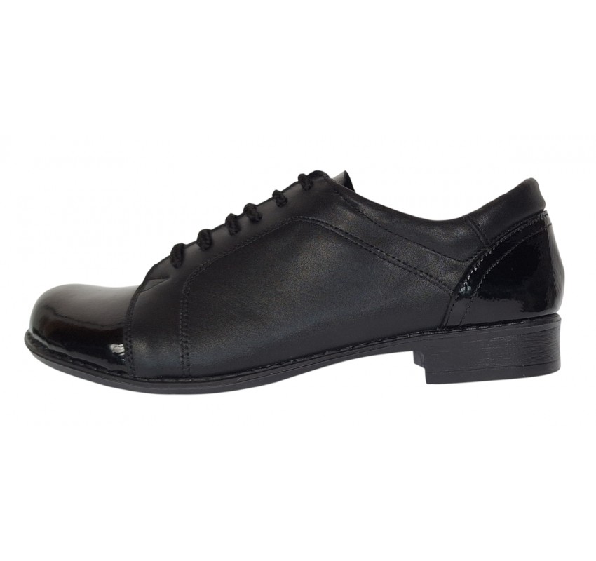 Pantofi dama casual din piele naturala box Negru Lac P53LACN Pantofi dama casual din piele naturala box Negru Lac P53LACN