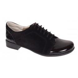 Marimea 39 Pantofi dama casual din piele naturala - Model Bob Negru Lac