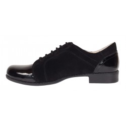 Pantofi dama casual din piele naturala - Model Bob Negru Lac