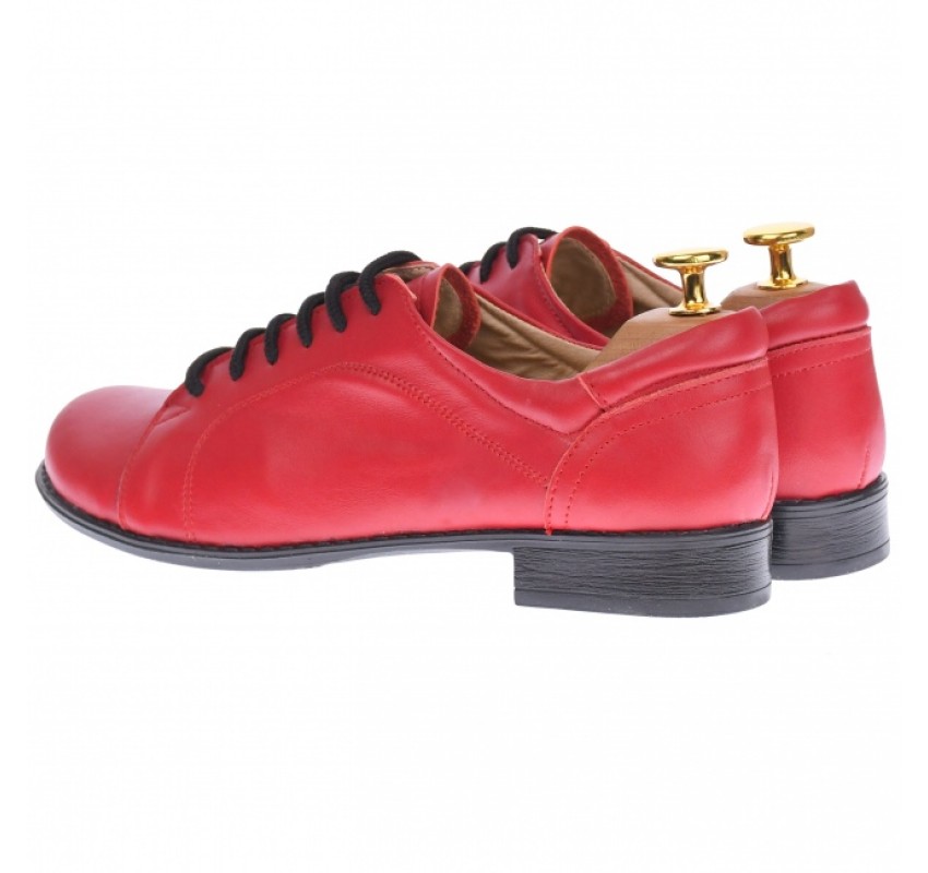 Pantofi dama model casual din piele naturala, rosii - P53RED