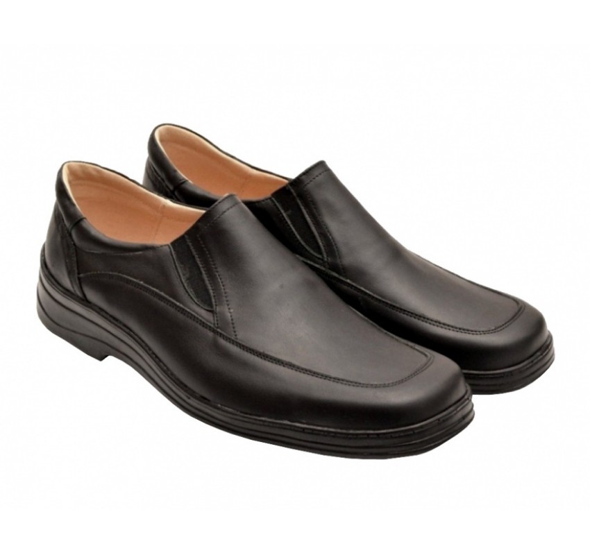 Pantofi barbati calapod lat, din piele naturala, cu elastic, marimi mari 37 - 47, CIUCALETI SHOES