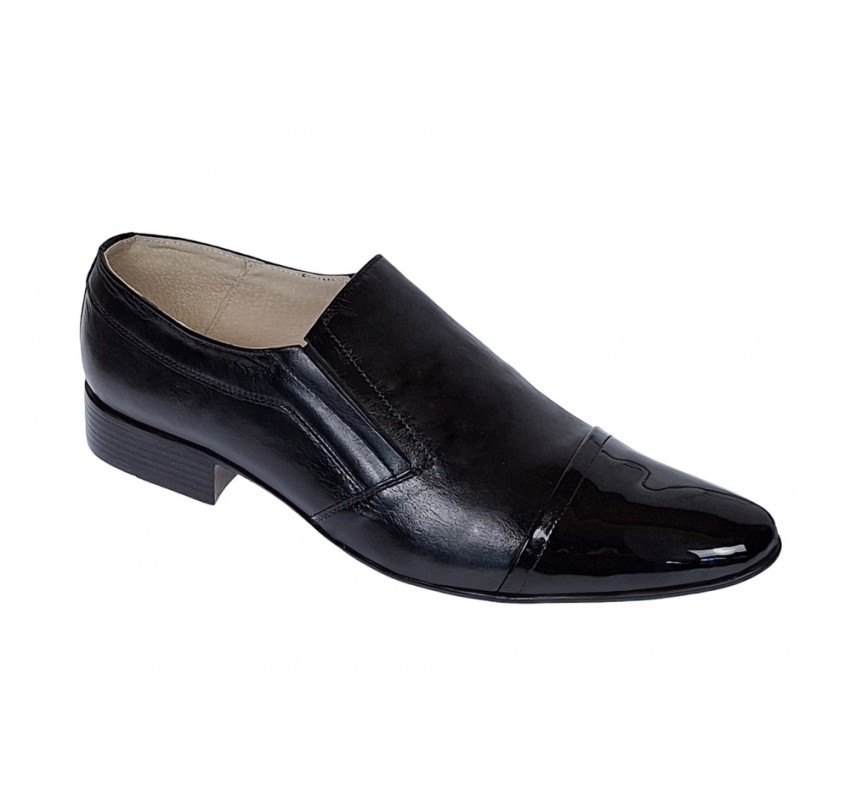Pantofi barbati eleganti din piele naturala cu varf din Negru LAC P61NLAC Pantofi barbati eleganti din piele naturala cu varf din Negru LAC P61NLAC