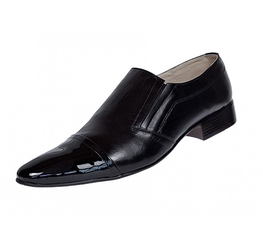 Pantofi barbati eleganti din piele naturala cu varf din Negru LAC P61NLAC Pantofi barbati eleganti din piele naturala cu varf din Negru LAC P61NLAC