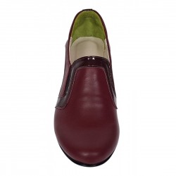 Marimea 37 Pantofi de dama eleganti din piele naturala grena cu toc de 5 cm P72VIS 