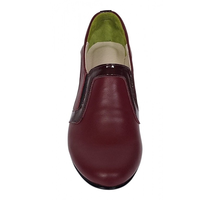 Marimea 37 Pantofi de dama eleganti din piele naturala grena cu toc de 5 cm P72VIS 