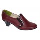 Marimea 37 Pantofi de dama eleganti din piele naturala grena cu toc de 5 cm P72VIS 