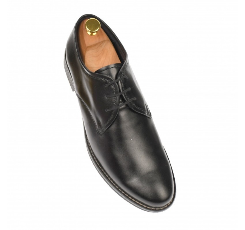 Pantofi barbati, casual, din piele naturala box, negru - P80NBOX Pantofi barbati, casual, din piele naturala box, negru - P80NBOX