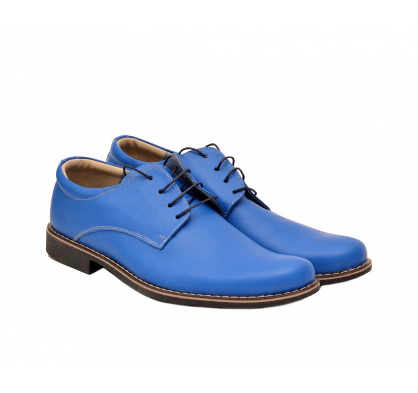 Pantofi barbatesti, albastri, model casual-elegant din piele naturala - P81BLX
