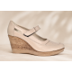 Marimea 37 Pantofi dama cu platforma din piele naturala Bej P9154BEJ