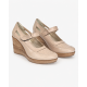 Marimea 37 Pantofi dama cu platforma din piele naturala maro box P9154BEJ