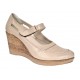 Marimea 37 Pantofi dama cu platforma din piele naturala maro box P9154BEJ