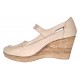 Marimea 37 Pantofi dama cu platforma din piele naturala maro box P9154BEJ