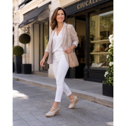 Marimea 37 Pantofi dama cu platforma din piele naturala Bej P9154BEJ