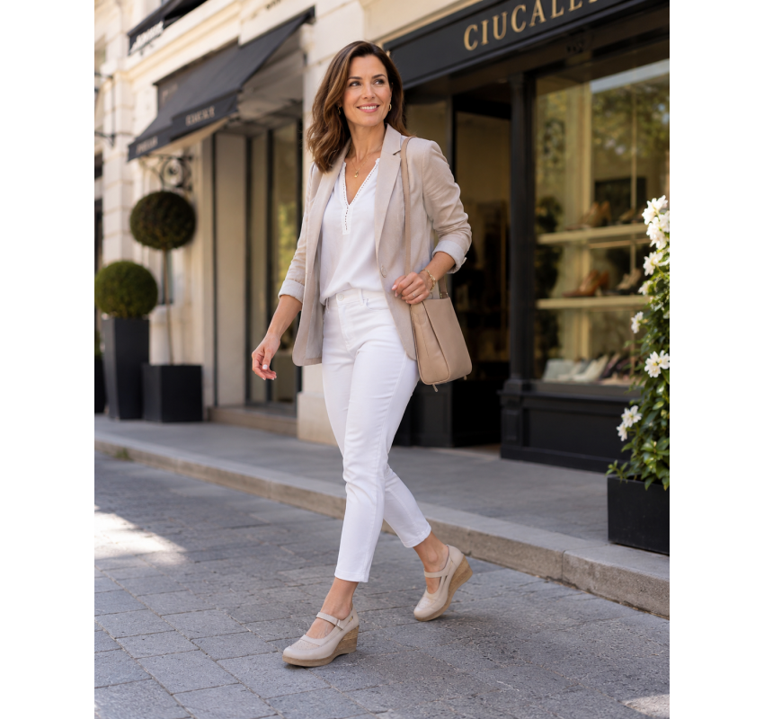 Marimea 37 Pantofi dama cu platforma din piele naturala Bej P9154BEJ