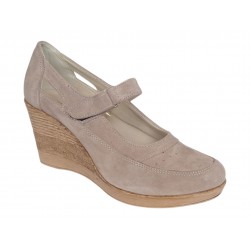 Marimea 37 Pantofi dama cu platforma din piele naturala intoarsa Bej P9154BV