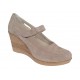 Marimea 37 Pantofi dama cu platforma din piele naturala intoarsa Bej P9154BV