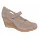 Marimea 37 Pantofi dama cu platforma din piele naturala intoarsa Bej P9154BV