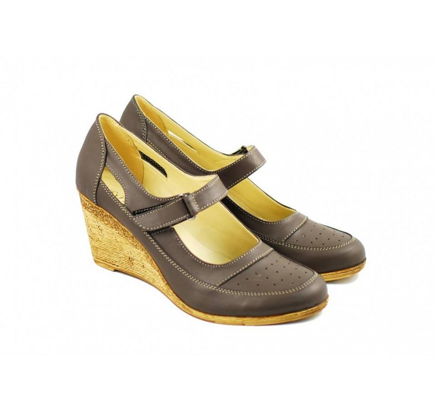 Pantofi dama cu platforma din piele naturala - Foarte comozi P9154G Pantofi dama cu platforma din piele naturala - Foarte comozi P9154G